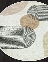 Современный круглый ковер IZUMRUD C123 LIGHT CREAM Круг