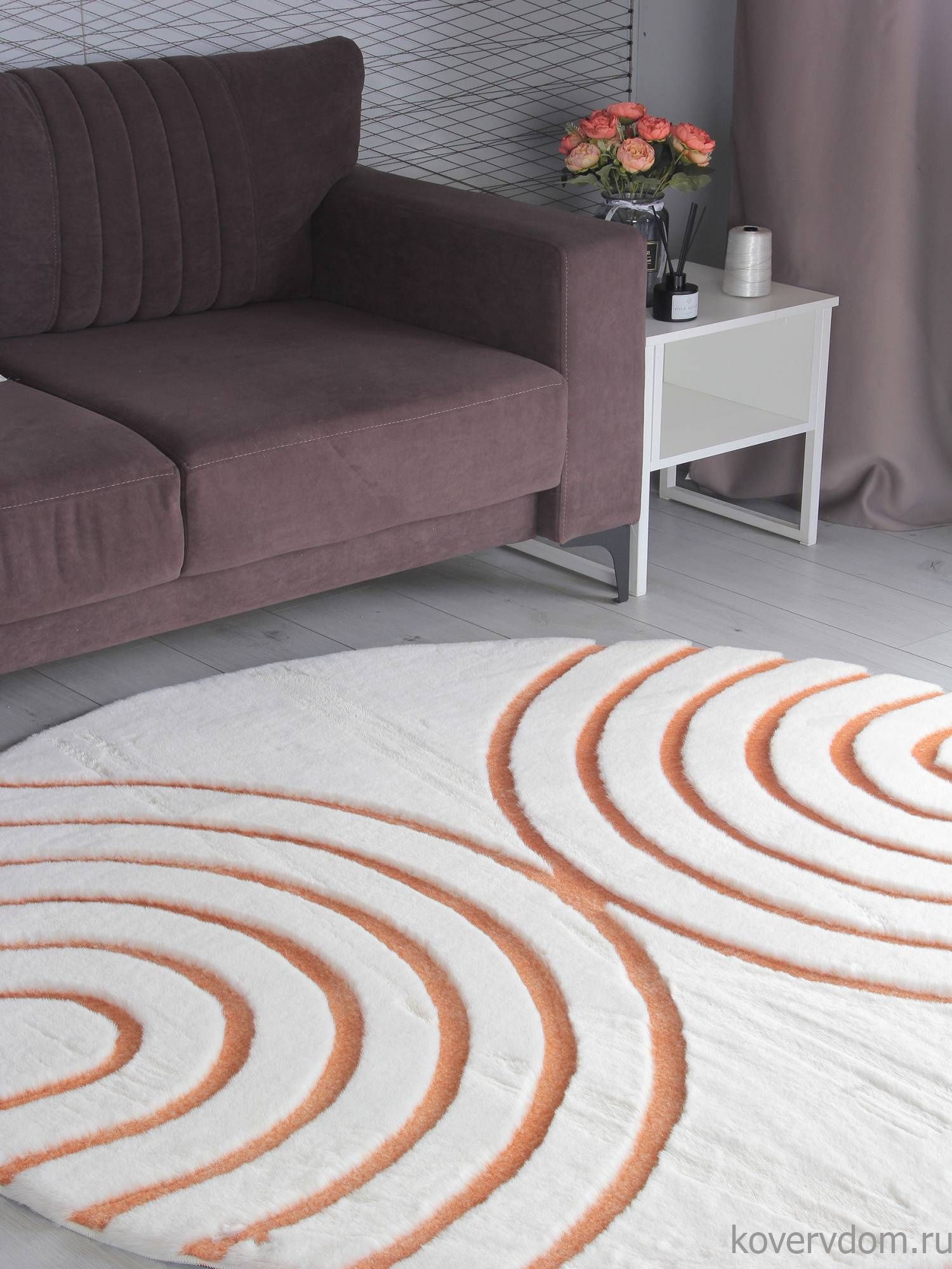 Ковер RABBIT CARVING PX4005 CREAM / TERRA Круг