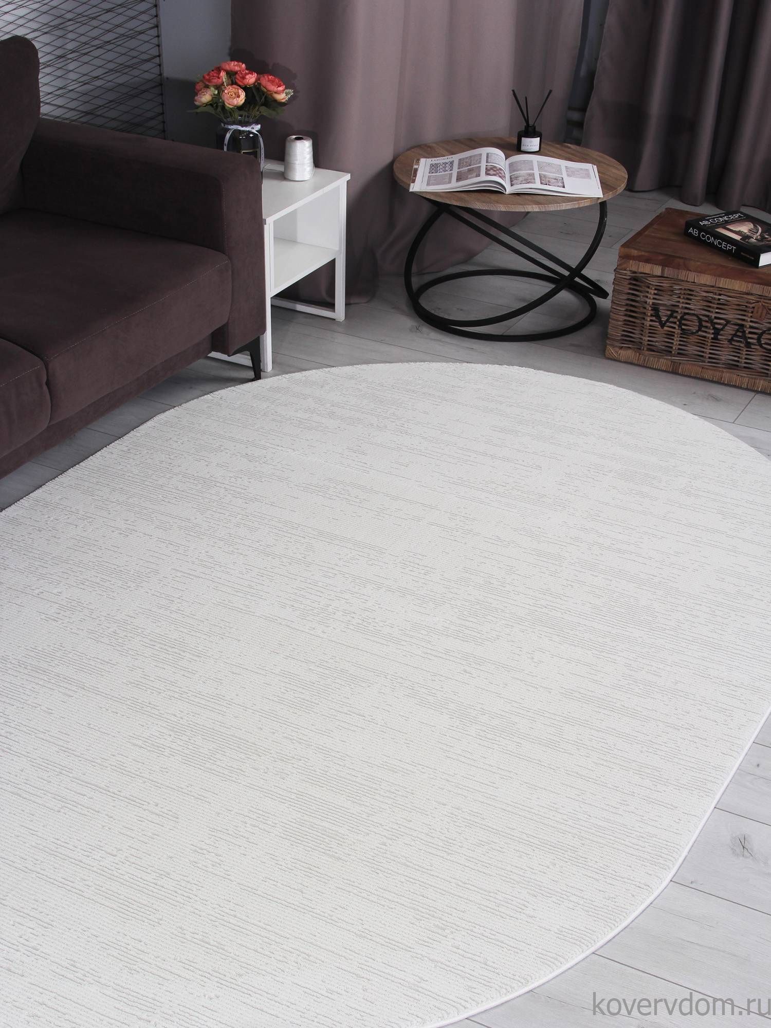 Ковер NENSI GL091W WHITE / WHITE Овал