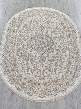 Ковер бежевый MOSSO 27239A CREAM / NAVY Овал