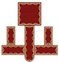 Пушистый ковровая композиция в храм красно-бордовая 41812-04