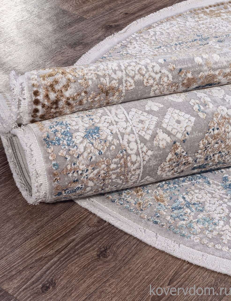 Ковер ALLURES 12025 CREAM / BLUE Овал